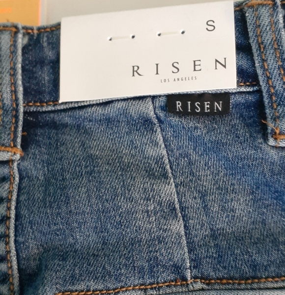 Risen Denim Midi Skirt with Pockets. New W/Tags.Size S - Picture 8 of 9